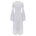 thumbnail image 4 of iiniim Filles Médiéval Renaissance Princesse Vêtements Enfant Longue Manches Évasées Robe Rétro Blanc 12, 4 of 6