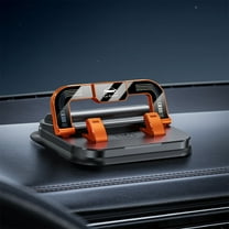 2-in-1 Car Phone Holder & Parking Number Stand, Dashboard Adhesive Mount with Strong Grip, Universal Phone Cradle for Navigation & Driving(Orange)