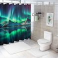thumbnail image 7 of Fenyluxe Aurora Borealis Mountains Lake Pretty Shower Curtain Set 100% Polyester Fiber Washable with Hooks 36x72, 7 of 7