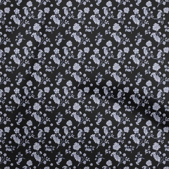 oneOone Polyester Spandex Black Fabric Baroque Dress Material Fabric Print Fabric By The Yard 56 Inch Wide