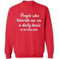 thumbnail image 2 of OXI Crewneck Sweatshirt - People Tolerate Me, Basic Casual Sweatshirts for Men's and Women Fleece Sweatshirt Long Sleeve - Red Small, 2 of 2