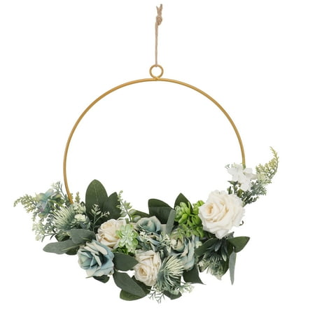 

1pc Retro Simulated Rose Wreath Artificial Garland Pendant Household Wall Decor