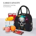 thumbnail image 5 of Fotbe Modern Abstract Colorful Skull C Pattern Lunch Bag, Insulated Lunch Box, Small Leakproof Cooler Food Lunch Containers Reusable High Capacity Lunch Tote Bags for Work, Travel, Outdoor, 5 of 6