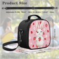 thumbnail image 5 of Jeiento Rabbit Backpack and Lunch Bag Set for Girls 6-8 Kids School Bookbag with Lunch Box Pencil Case Strawberry Elementary Primary Students Schoolbag Set, 3 IN 1, 5 of 7