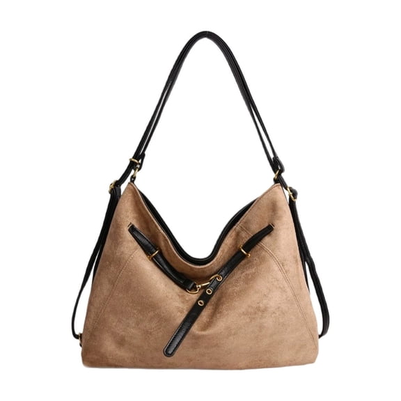 Kugisaki Soft Cozy Flocked Tote Bag for Women Large Capacity Handbag Casual Trendy Shoulder Bag for Travel Work