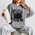 thumbnail image 3 of Pumpkin With Leaves Distressed - Women's Lightweight Garment Dyed Sweatshirt, 3 of 10