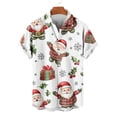 thumbnail image 3 of Christmas Hawaiian Shirt for Men Short Sleeve Button Down Santa Vacation Dress Shirts Vintage Hippie Holiday Tops, 3 of 6
