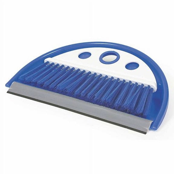 Camco Dust Pan with Whisk Broom-Whisk Broom Snaps into Dust Pan After Use|Hanger Hole for Convenient Storage|Excellent for Traveling,RVs,Campers Campsites,Dorm Rooms&More-(43945),Blue,1 Size
