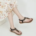thumbnail image 4 of Ablanczoom Sandals Women: Women Flats Sandals for Dresses - Elastic Ankle Strap Flip Flops, 4 of 7