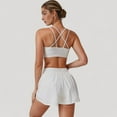 thumbnail image 7 of Women's High Waist Running Shorts with Built-In Liner and Side Pockets for Storage - Large, White, 7 of 7