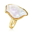 thumbnail image 3 of Ross-Simons 20x16mm Cultured Baroque Keshi Pearl Ring in 18kt Gold Over Sterling, Women's, Adult, 3 of 5