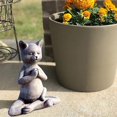 thumbnail image 4 of Auspicious-buddha Cat Statue, Zen Prayer Pose Cat Figurita, Relaxed Yoga Meditando Cat, Escultura de jardín al aire libre, 1 pieza Kuyhfg Bienvenido a Kuyhfg, 4 of 5