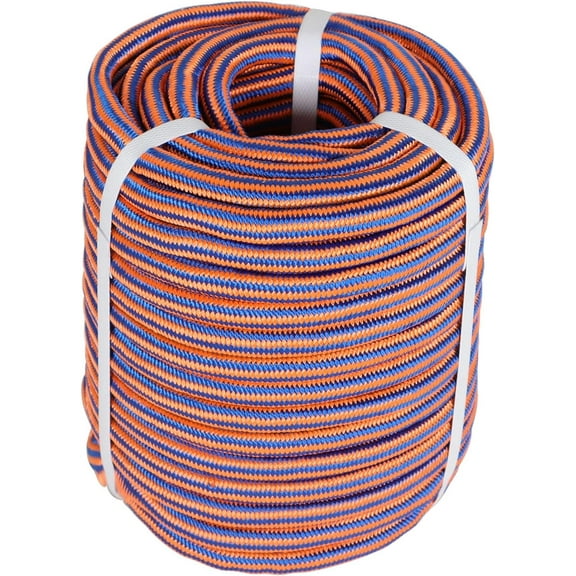 HOSTIC 12 Strands Braided Rope High Strength Polyester Rope Multifunctional Rigging Rope Applicable to Tree Work Camping Swing 1/2 Inch 100 Feet Blue Orange