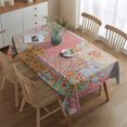 thumbnail image 2 of Pioneer Flower Floral Print Pattern Rectangle Tablecloth 60"x84",Waterproof Polyester Rectangle Table Cloth, Wipeable Spillproof Polyester Tablecloth for Dining, Camping, Indoor and Outdoor, 2 of 5