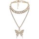 thumbnail image 1 of Collar para mujer, gargantilla de cristal dorado de Hip Hop, cadena con diamantes de imitación brillantes, accesorio de moda para niñas, 1 of 4