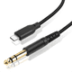 thumbnail image 2 of Cable auxiliar de audio estéreo USB tipo C de 2 m a TRS macho de 6,35 mm y 1/4 de pulgada para amplificador, mezclador, cine en casa y altavoz., 2 of 5