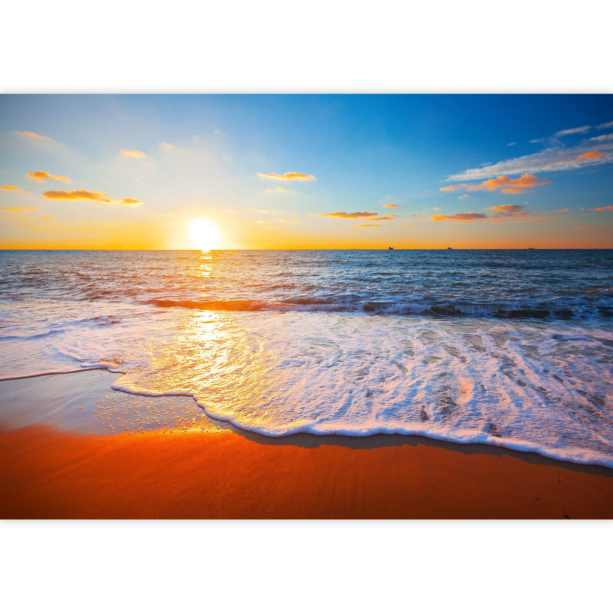wall26 - Sunset and Sea - Removable Wall Mural | Self-Adhesive Large Wallpaper - 66x96 inches