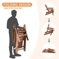 thumbnail image 6 of Wooden Folding Adirondack Chair Half Pre-Assembled Wood Lounge Chair Backyard Porch Pool Deck, 6 of 7