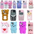 thumbnail image 2 of Funda de silicona suave con dibujos 3D para iPhone, carcasa con dibujos de animales, pato, unicornio, oso, 6s, 7, 8 Plus, X, XR, Xs, 11, 12 Pro Max qiuyongmign unisex, 2 of 2