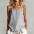 thumbnail image 2 of StSilkitty Camisole Décontractée pour Femmes Sans Manches à Col Rond avec Boutons, Bretelles Spaghetti, Débardeurs en Coton Légers et Doux, 2 of 9