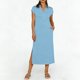 thumbnail image 1 of TaTaai Women's Short Sleeve Midi Dress Solid Color Lapel Collar Casual Dress with Side Slit Lightweight Stretchy Polyester Blend Gift, 1 of 7