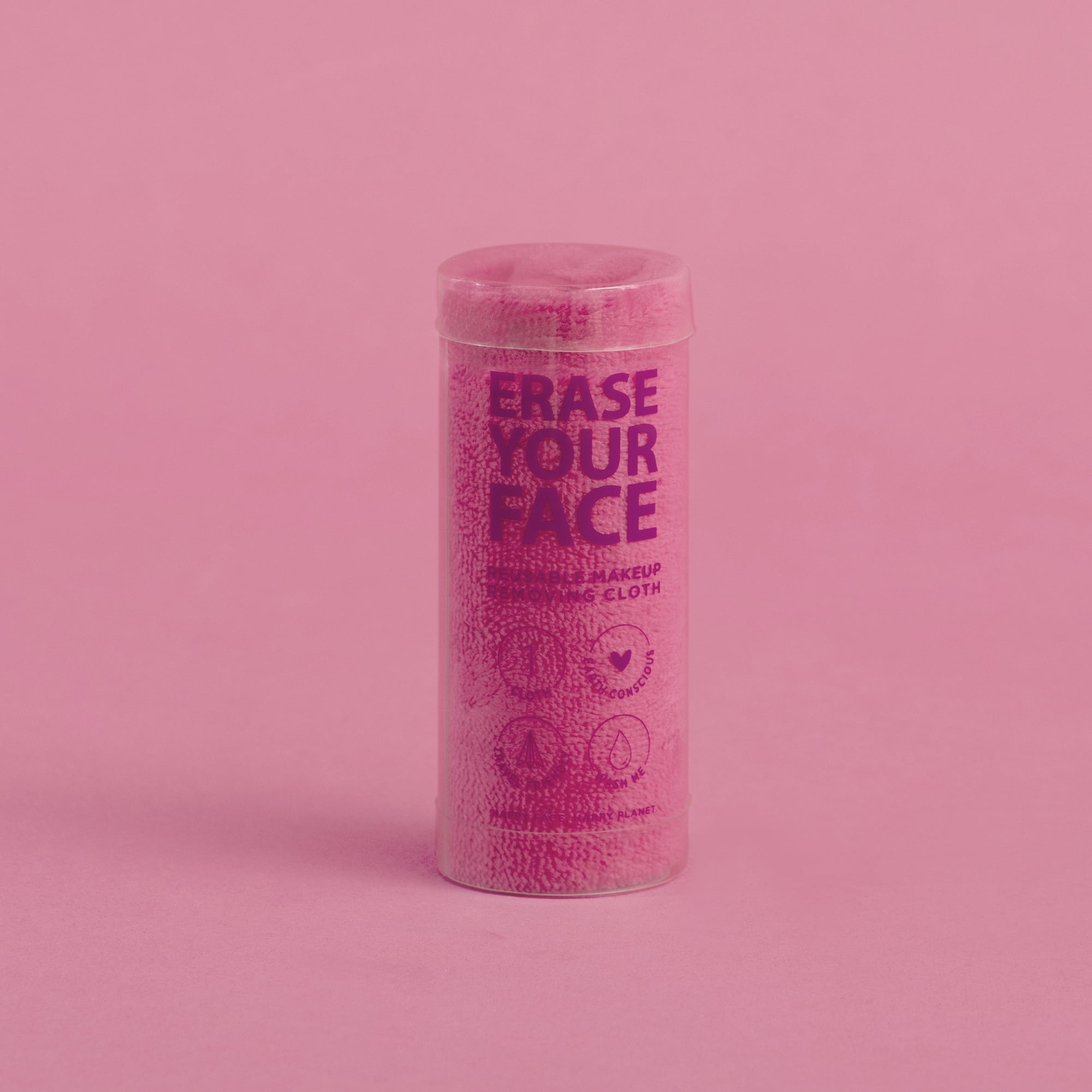ERASE YOUR FACE Reusable Makeup Removing Cloth, Pink