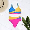 thumbnail image 5 of Swimsuits for Women Two Piece Separate Bikini Set Color Block Sexy Beachwear Yellow Women Bathing Suits L, 5 of 6