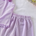 thumbnail image 5 of CAICJ98 Toddler Baby Summer Clothes Girl 3 6 12 18 Months 2T 3T 4T 5T Girls Outfits Cute Dinosaur Tank Tops+Shorts Outfits Lightweight Elastic Cotton Short Sets (Purple,4-5 Years), 5 of 5