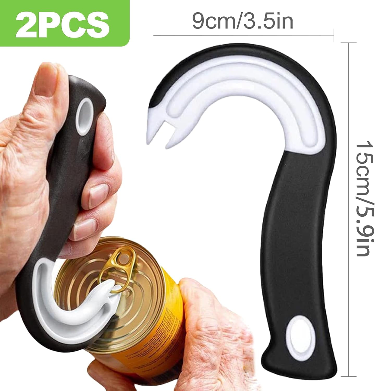 FRKSMD-2 Pack Ring Pull Can Opener for Soda, Cat & Canned Food – Arthritis-Friendly Grip for Seniors, Easy Tab Opener Protects Nails & Joints