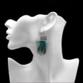 thumbnail image 2 of Diamond Alloy Owl Feather Peacock Pendant Earring Ear Stud, 2 of 2