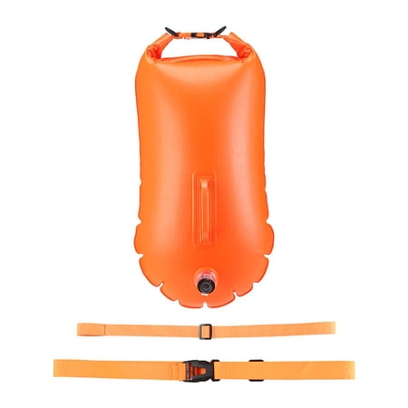 Inflatable Swim Buoy Waterproof Bag Storage Bag for Fishing Kayaking Surfing
