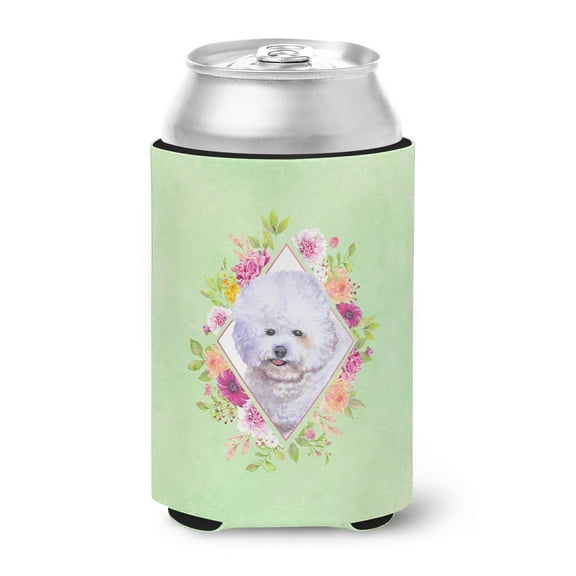 Bichon Fris� #2 Green Flowers Can or Bottle Hugger
