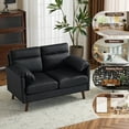 thumbnail image 6 of Ktaxon Faux Suede Loveseat, High Back Sofa with Flip-over Armrests, Sturdy Plastic Legs, Ideal for Small Spaces Black, 6 of 7