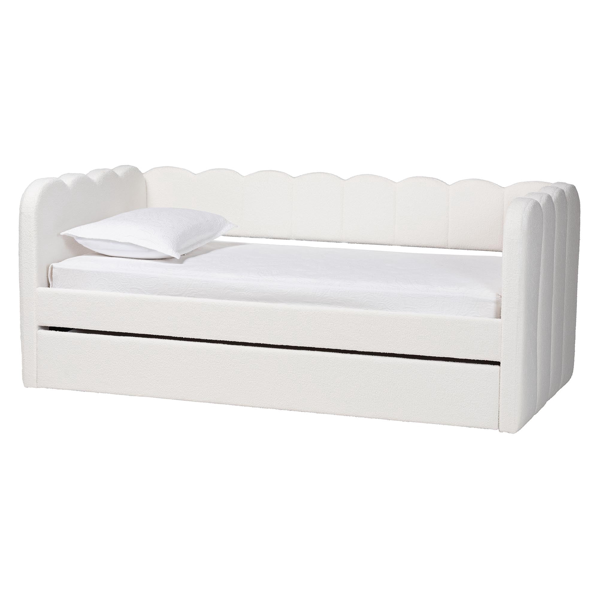 Baxton Studio Palmer Modern Daybed with Trundle, Twin, Cream