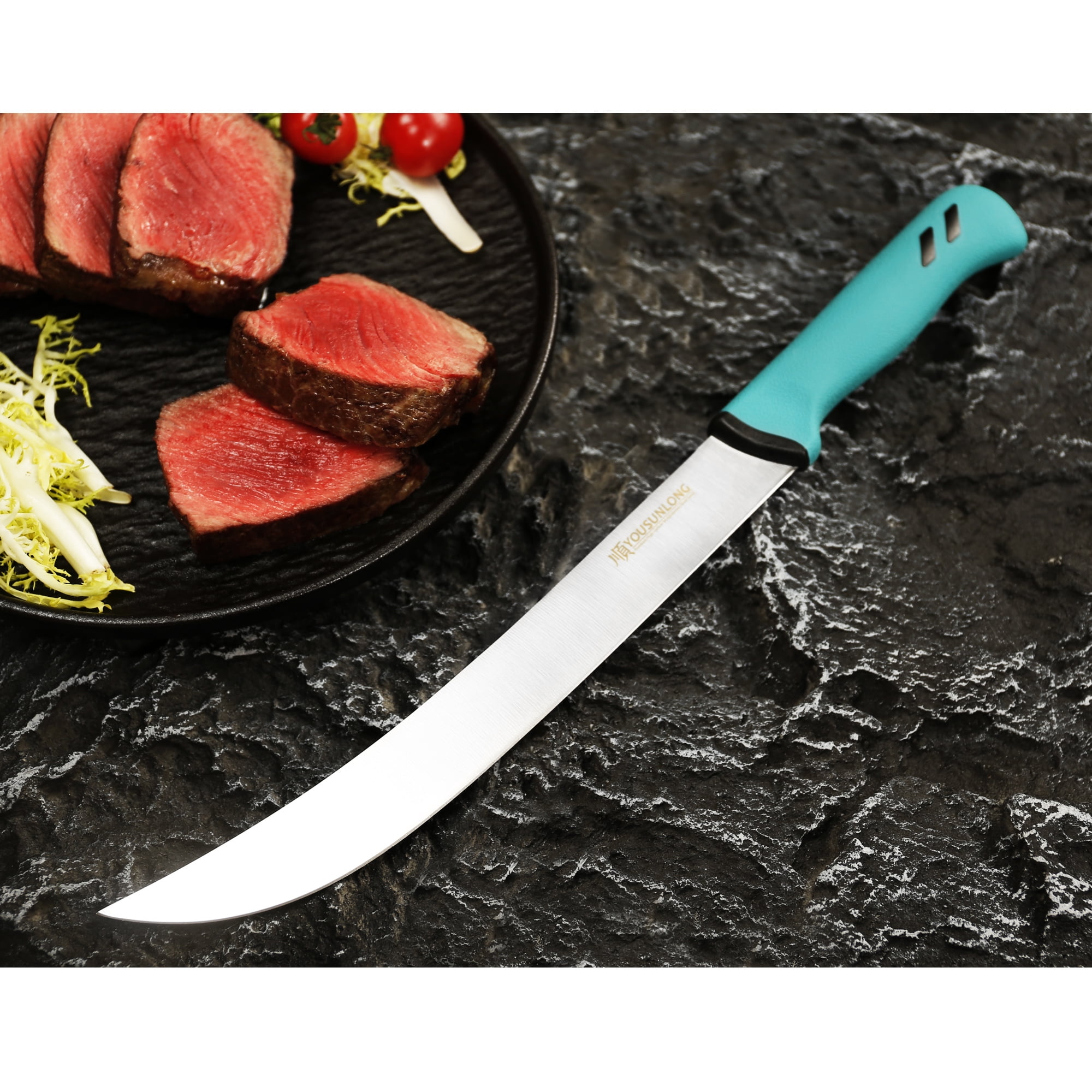 YOUSUNLONG 10-Inch High-Carbon Steel Butcher Knife for Meat & Cartilage Trimming