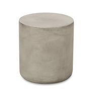 GDF Studio Rone Outdoor Lightweight Concrete Side Table, Light Gray