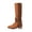 Brown, variant on EliteGoogv Womens Leopard Print Over Knee Boots Side Zipper Buckle Strap Chunky Heel Pointed Toe Tall Boots For Women Fashion Footwear US:7.5