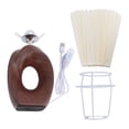 thumbnail image 2 of Bedside Bedside Lamp 3 Colors Small Decorative Table Night Light Stepless Dimming Walnut Grain with Linen Pleated Lampshade, 2 of 7