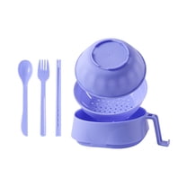Nkmbld Instant Noodle Bowl Microwave Ramen Bowl with Strainer 6 Piece Set Ramen Bowl with Lid and Handle Dishwasher Safe, Purple