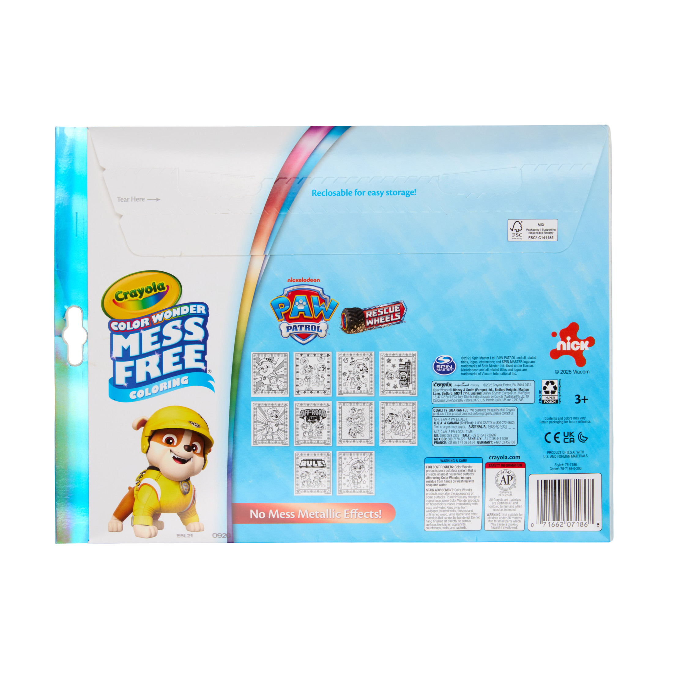 Crayola Paw Patrol Color Wonder Metallic Mess-Free Set photo 5