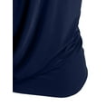 thumbnail image 4 of J. METHOD Women's Sleeveless Halter Neck Lightweight Low Cut Deep V Neck Sexy Draped Backless Top Blouse NEWT07 Navy L, 4 of 6