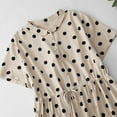 thumbnail image 7 of Fartey Women's Vintage Polka Dot Shirt Dress Casual Short Sleeve Lapel Midi Dresses Flowy Lace Up Belted Waist A-Line Dress with Pockets Beige L, 7 of 7