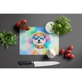 thumbnail image 3 of Bichon Frise Hippie Dawg Glass Cutting Board Large 12 in x 15 in, 3 of 5