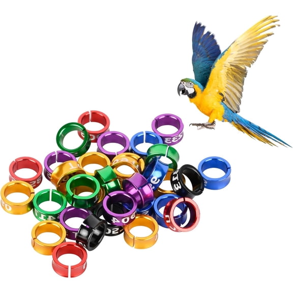 7.0mm Open Bird Foot Ring, Aluminum Alloy Split Bird Leg Ring for Parrots,Hibiscus,Peonies,Pigeons (50pcs)