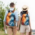 thumbnail image 4 of Yiaed Red And Blue Waves Print Print Laptop Backpack Travel Canvas Backpack Vintage Aesthetic Backpack for School Knapsack Backpack Backpack for School-Medium, 4 of 5