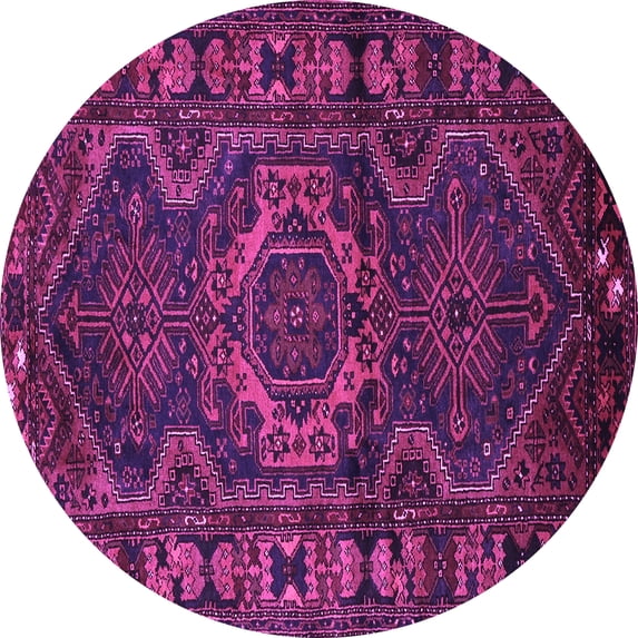 Ahgly Company Indoor Round Persian Purple Traditional Area Rugs, 5' Round