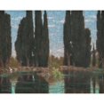 thumbnail image 2 of Gerolamo Cairati 14x12 Black Ornate Wood Framed Double Matted Museum Art Print Titled: The Cypress Pond in Villa Falconieri (1909), 2 of 5