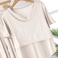 thumbnail image 4 of SwiftWear Women’s Modal Cotton Pajama Set Short Sleeve Top & Wide-Leg Pants with Pockets – Soft Sleepwear for Women in Red/Pink/Beige | Comfy Loungewear, 4 of 5
