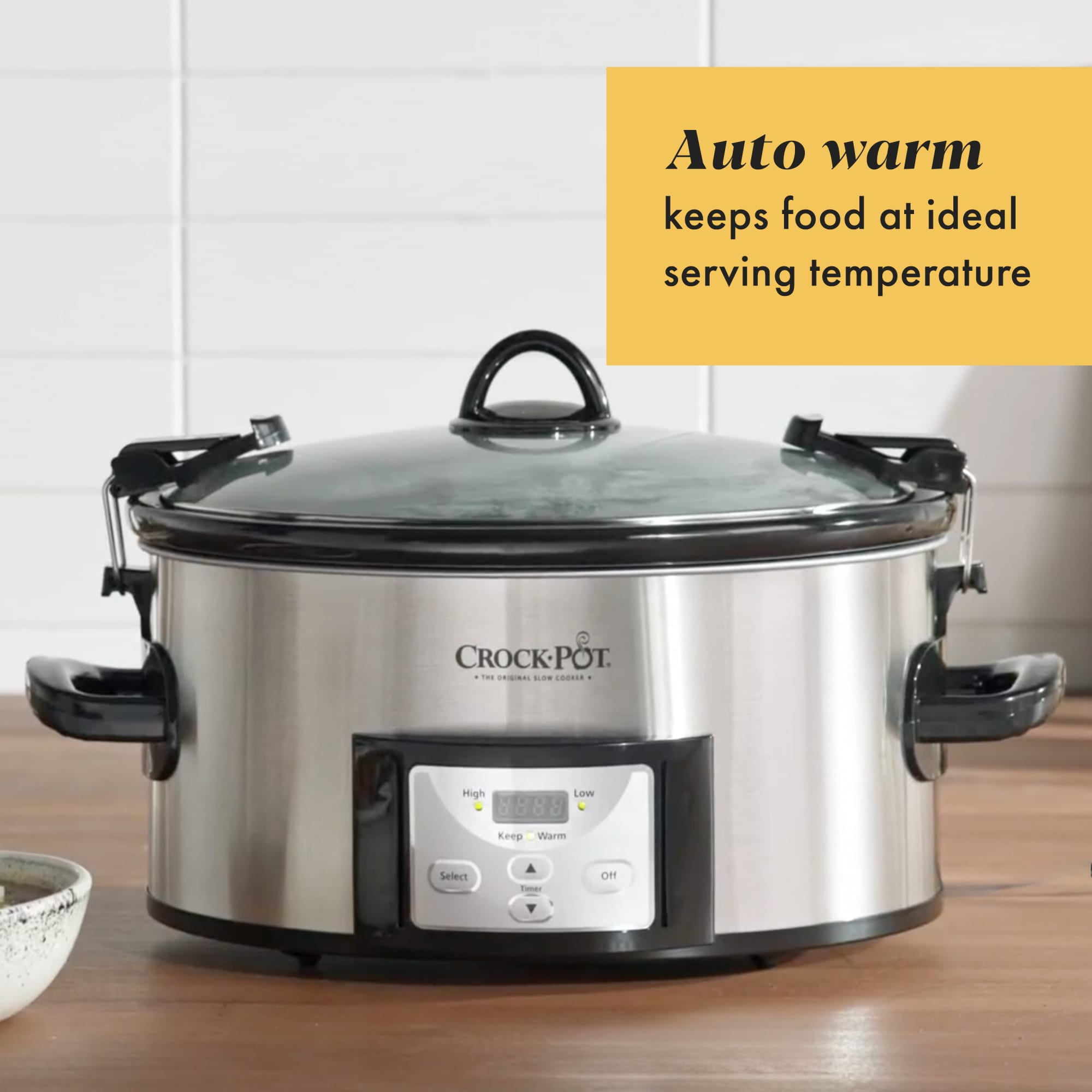 Crockpot 6.0-Quart Cook & Carry Slow Cooker, Programmable, Stainless Steel