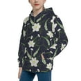 thumbnail image 2 of KLL Unisex Kids Boys Girls Hooded Pocket Pullover Hoodies-Lilies Flowers, 2 of 5